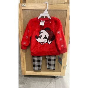 Disney Minnie Mouse Christmas Baby Girl Set Size 12 Month NEW